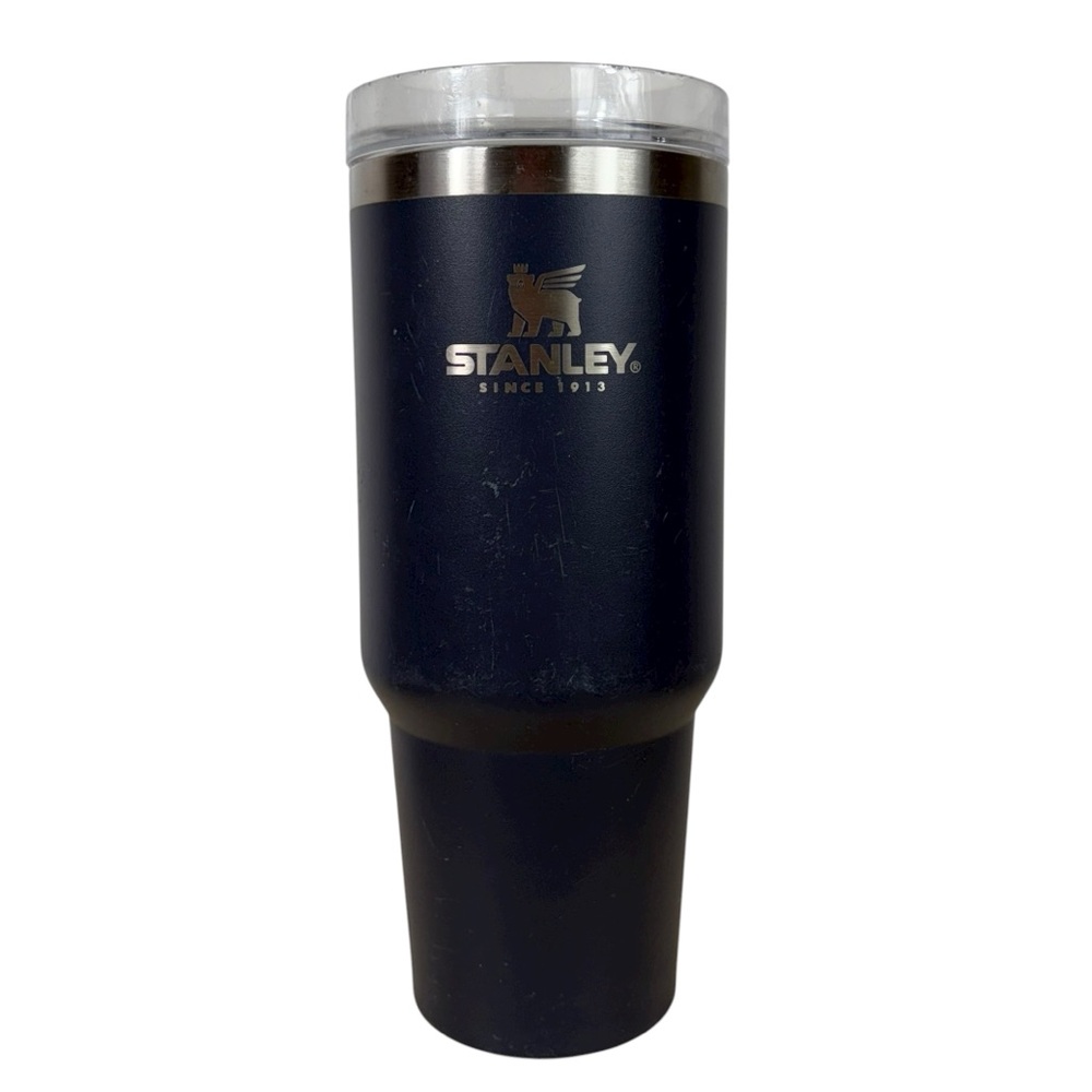Stanley 30oz Navy Blue Insulated Tumbler Cup w/ Clear Lid NO STRAW Travel Lunch